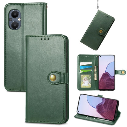 Solid Color Leather Buckle Phone Case, For OnePlus Nord N20 5G