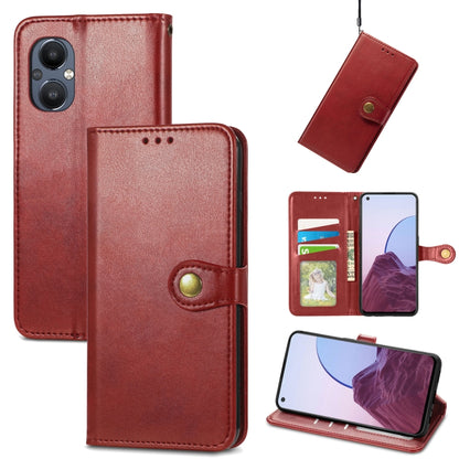 Solid Color Leather Buckle Phone Case, For OnePlus Nord N20 5G