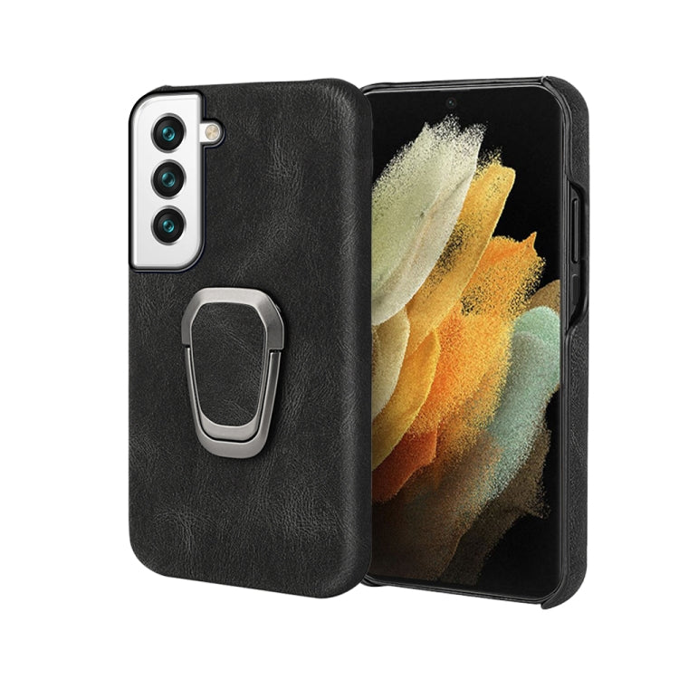 Ring Holder PU Phone Case For Samsung Galaxy S22+ 5G, For Samsung Galaxy S22+ 5G