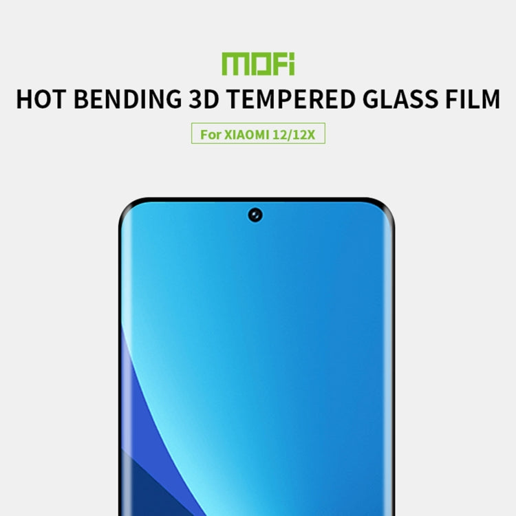 MOFI 9H 3D Explosion-proof Hot Bending Tempered Glass Full Film, For Xiaomi 12 / 12X, For Xiaomi 12 Pro, For OnePlus 10 Pro