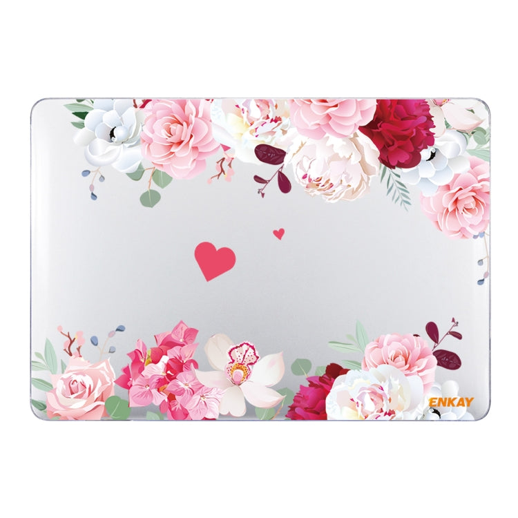 ENKAY Flower Series Pattern Laotop Protective Crystal Case For MacBook Pro 15.4 inch A1707 / A1990, For MacBook Pro 15.4 inch A1707 / A1990