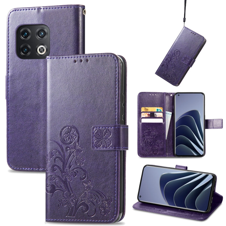 Four-leaf Clasp Embossed Leather Phone Case