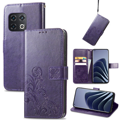 Four-leaf Clasp Embossed Leather Phone Case