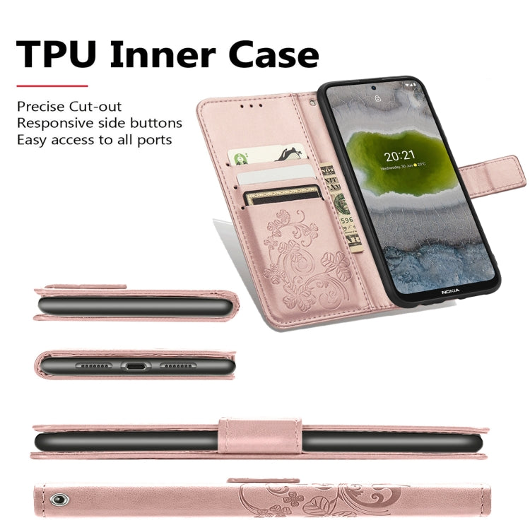 Four-leaf Clasp Embossed Leather Phone Case