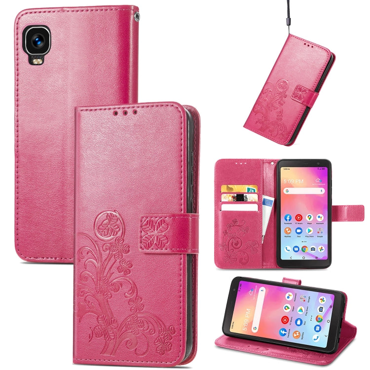 Four-leaf Clasp Embossed Leather Phone Case