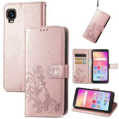 Four-leaf Clasp Embossed Leather Phone Case