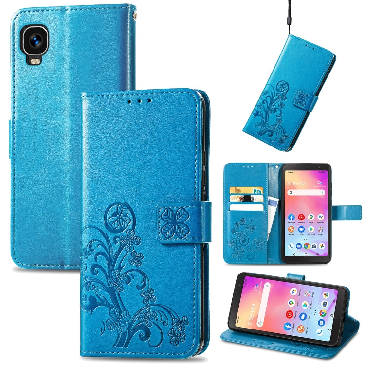 Four-leaf Clasp Embossed Leather Phone Case