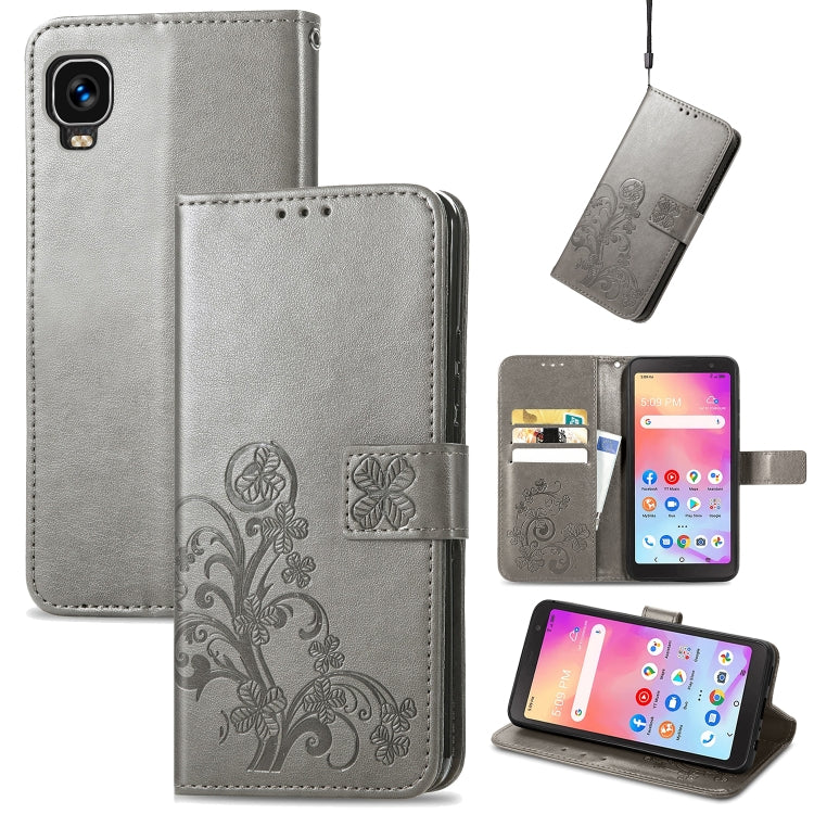 Four-leaf Clasp Embossed Leather Phone Case