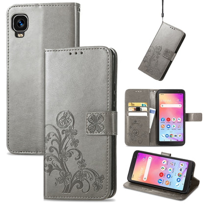 Four-leaf Clasp Embossed Leather Phone Case