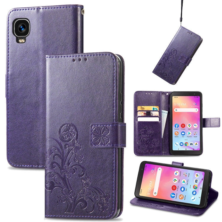Four-leaf Clasp Embossed Leather Phone Case