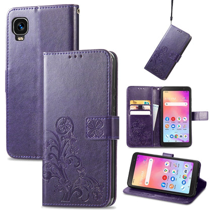 Four-leaf Clasp Embossed Leather Phone Case