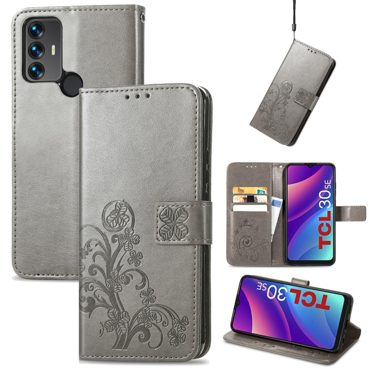 Four-leaf Clasp Embossed Leather Phone Case