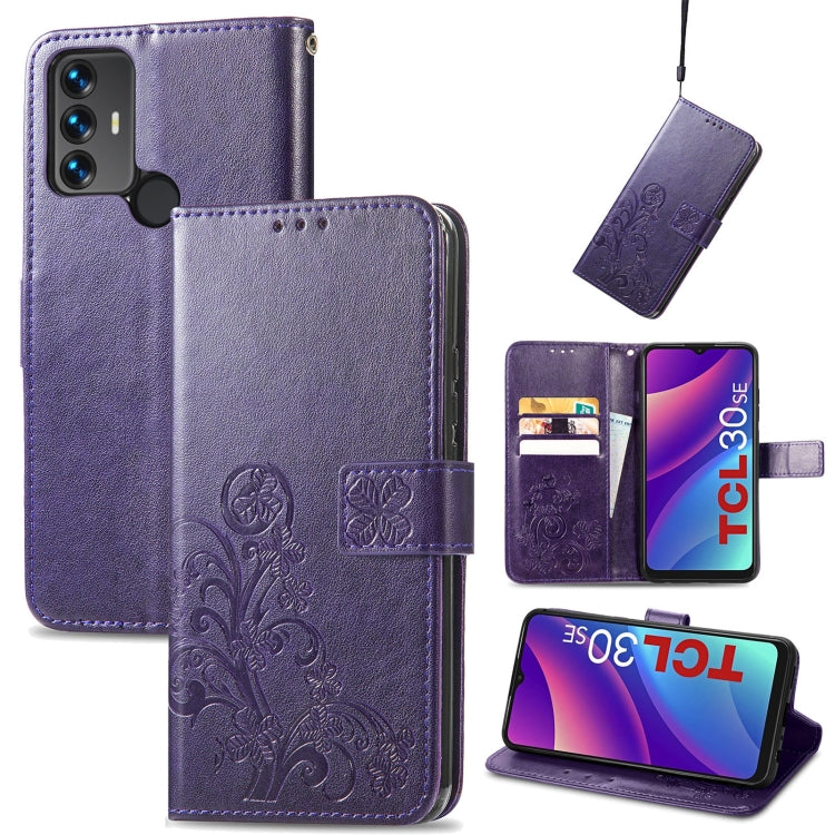 Four-leaf Clasp Embossed Leather Phone Case