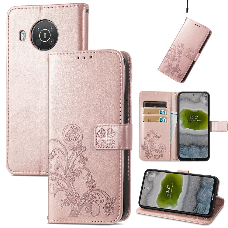 Four-leaf Clasp Embossed Leather Phone Case