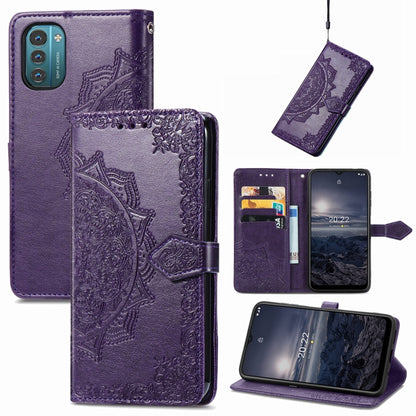 Mandala Flower Embossed Flip Leather Phone Case