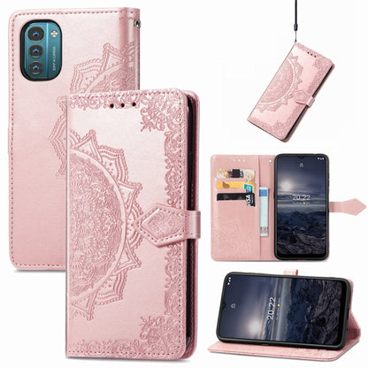 Mandala Flower Embossed Flip Leather Phone Case