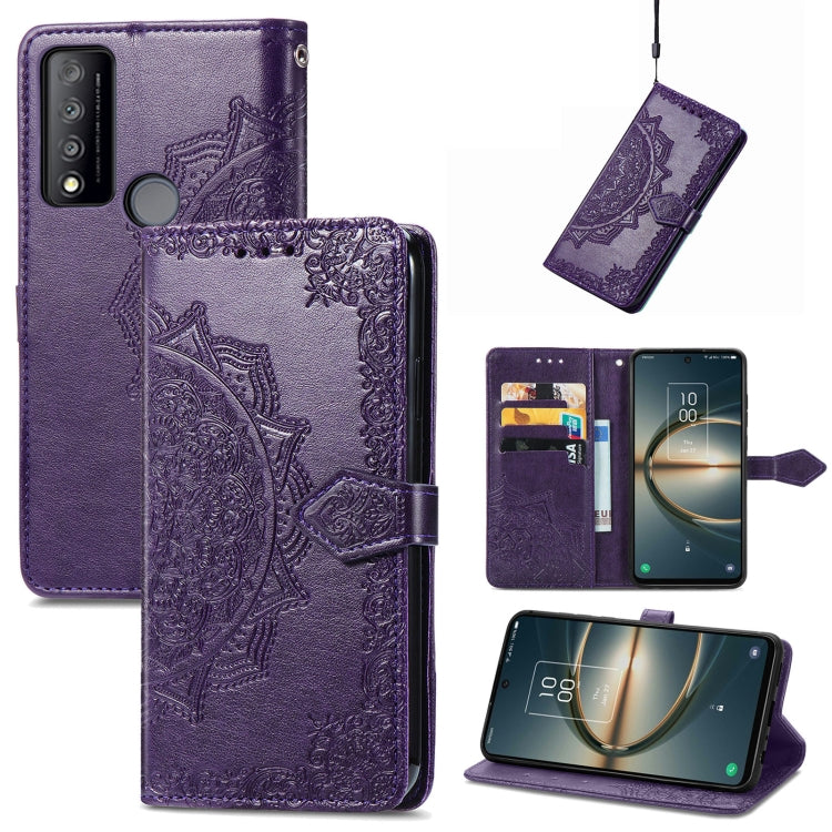 Mandala Flower Embossed Flip Leather Phone Case