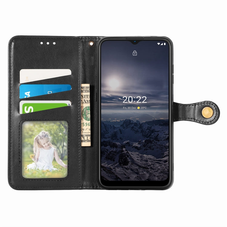 Retro Solid Color Buckle Leather Phone Case, For Nokia G21