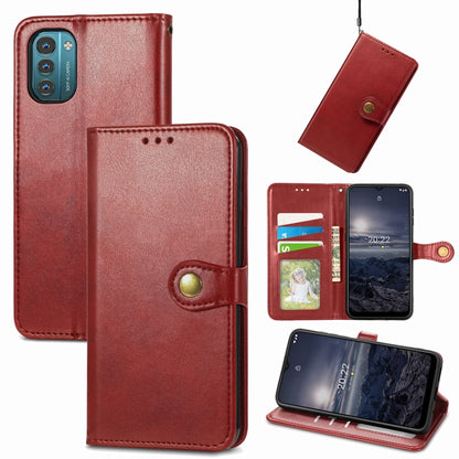 Retro Solid Color Buckle Leather Phone Case