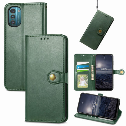 Retro Solid Color Buckle Leather Phone Case, For Nokia G21