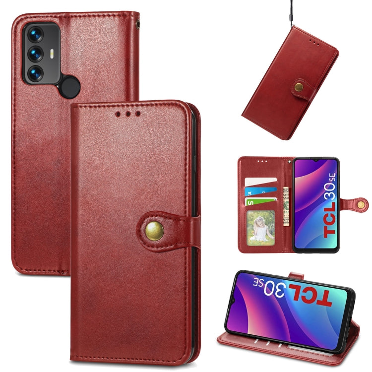 Retro Solid Color Buckle Leather Phone Case