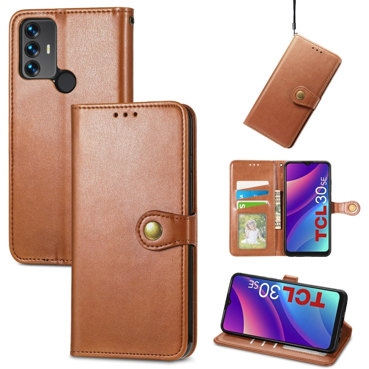 Retro Solid Color Buckle Leather Phone Case