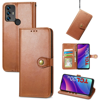 Retro Solid Color Buckle Leather Phone Case