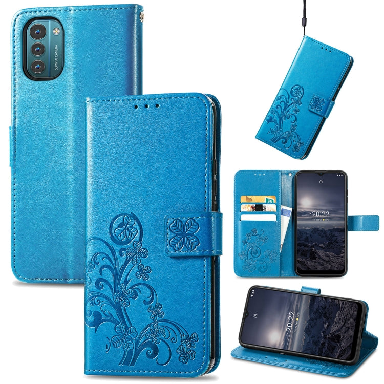 Four-leaf Clasp Embossed Buckle Leather Phone Case