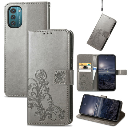 Four-leaf Clasp Embossed Buckle Leather Phone Case