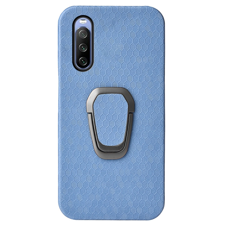 For Sony Xperia 10 IV Ring Holder Honeycomb PU Phone Case