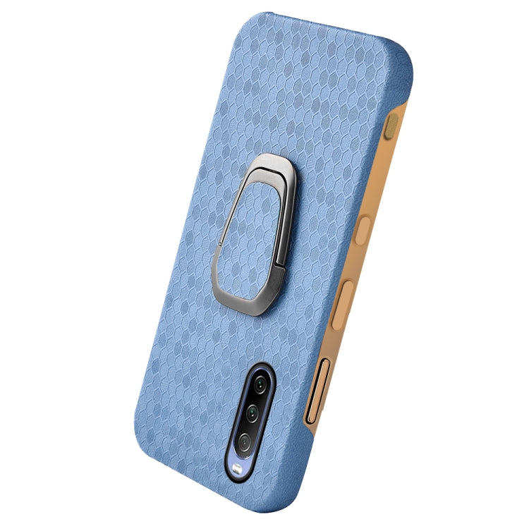 For Sony Xperia 10 IV Ring Holder Honeycomb PU Phone Case