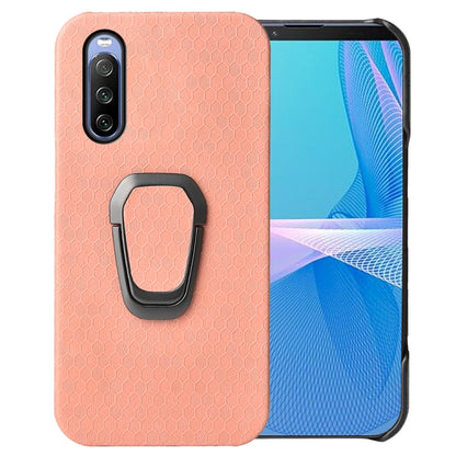 For Sony Xperia 10 IV Ring Holder Honeycomb PU Phone Case