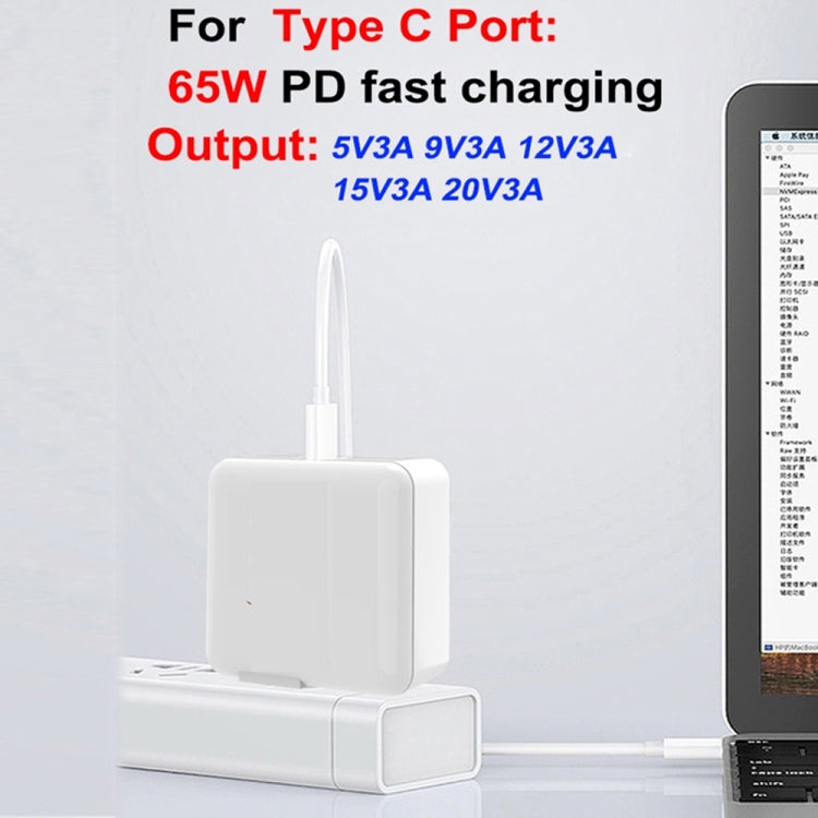 PD-65W USB-C / Type-C + QC3. 0 USB Laptop Charging Adapter, EU Plug / US Plug