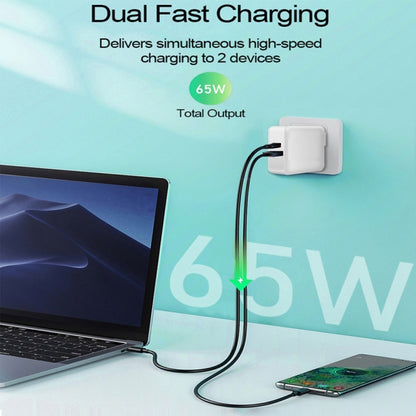 PD-65W USB-C / Type-C + QC3. 0 USB Laptop Charging Adapter, AU Plug / US Plug / EU Plug / UK Plug