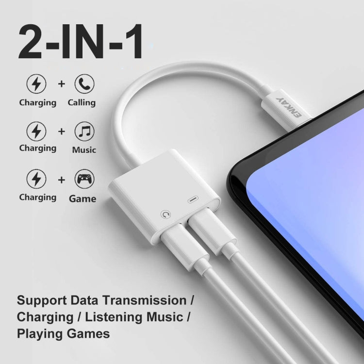 ENKAY ENK-AT105 USB-C / Type-C to Dual Type-C Headphone & Charging Adapter Data Cable