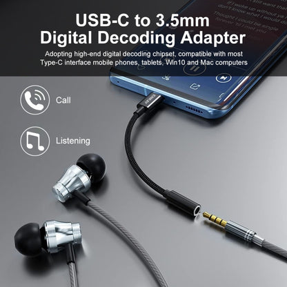 ENKAY USB-C / Type-C to 3.5mm Nylon Braided Aux Adapter Digital Decoding Audio Cable