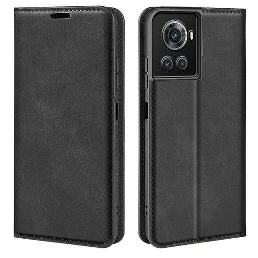 For OnePlus Ace / 10R Retro-skin Magnetic Suction Leather Phone Case