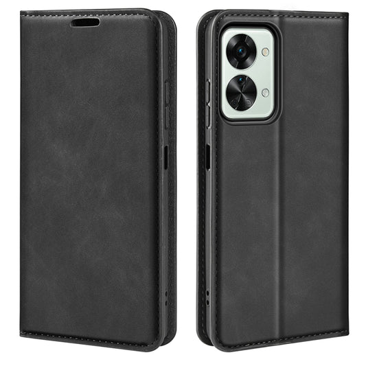 For OnePlus Nord 2T 5G Retro-skin Magnetic Suction Flip Leather Phone Case