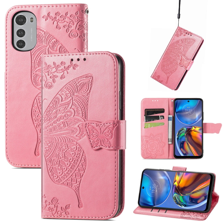 Butterfly Love Flower Embossed Flip Leather Phone Case