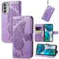 Butterfly Love Flower Embossed Flip Leather Phone Case