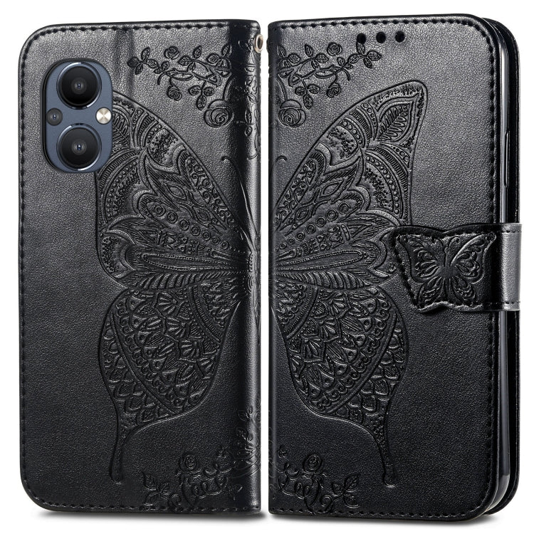 Butterfly Love Flower Embossed Flip Leather Phone Case, For OnePlus N20 5G