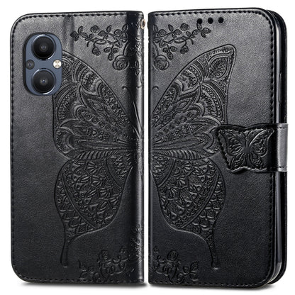 Butterfly Love Flower Embossed Flip Leather Phone Case, For OnePlus N20 5G