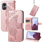 Butterfly Love Flower Embossed Flip Leather Phone Case, For OnePlus N20 5G
