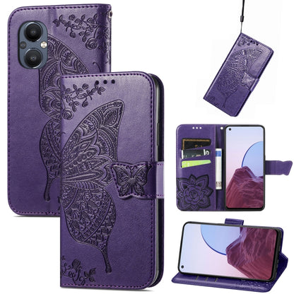 Butterfly Love Flower Embossed Flip Leather Phone Case