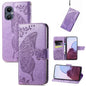Butterfly Love Flower Embossed Flip Leather Phone Case, For OnePlus N20 5G