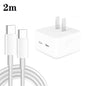 PD 35W Dual USB-C / Type-C Ports Charger with Type-C to Type-C Data Cable, US Plug, US Plug + 1m Dual Type-C Cable, US Plug + 2m Dual Type-C Cable