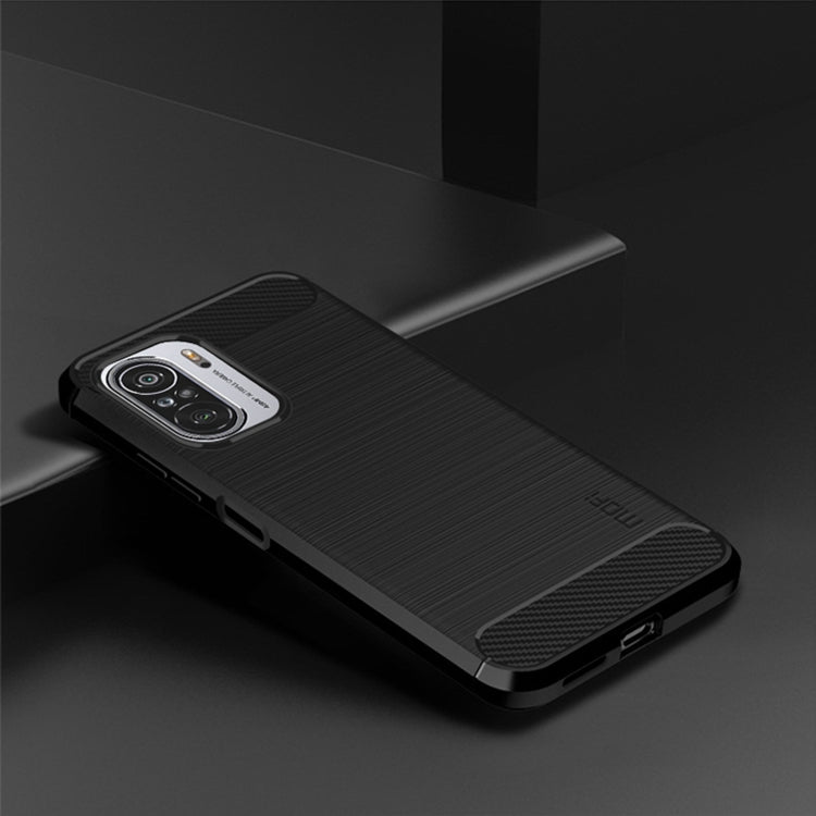 MOFI Gentleness Series Brushed Texture Carbon Fiber Soft TPU Case, For Xiaomi Redmi Note 11T Pro 5G / 11T Pro Plus 5G