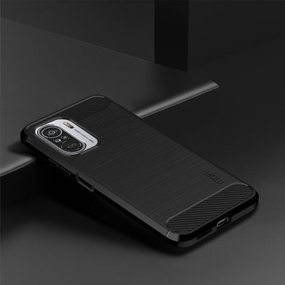 MOFI Gentleness Series Brushed Texture Carbon Fiber Soft TPU Case, For Xiaomi Redmi Note 11T Pro 5G / 11T Pro Plus 5G