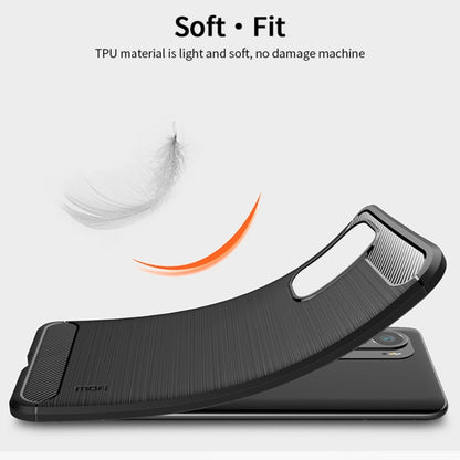 MOFI Gentleness Series Brushed Texture Carbon Fiber Soft TPU Case, For Xiaomi Redmi Note 11T Pro 5G / 11T Pro Plus 5G
