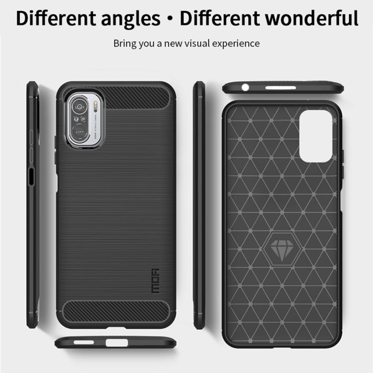 MOFI Gentleness Series Brushed Texture Carbon Fiber Soft TPU Case, For Xiaomi Redmi Note 11T Pro 5G / 11T Pro Plus 5G